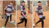 "I have not seen it before": Nigerian albino who is shoe mender walks around with his basket, video goes viral