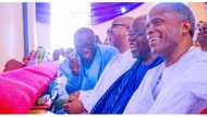 Photos emerge as Tinubu, Osinbajo meet at Governor Rotimi Akeredolu's mother's funeral