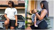 Yuppy mummy! - Fans hail BBNaija's Bambam as she steps out looking hot with daughter Zendaya