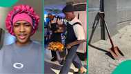 Lady shares video of Lagos restaurant where she was served food on shovel with dancing, many react