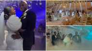 Ini Dima Okojie's angelic entrance with beautiful song from amazing vocalists at wedding reception melt hearts