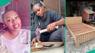 Lady becomes furniture maker after father told her to learn skill, flaunts what she made in video