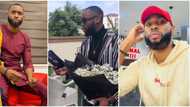 BBNaija: Nigerians react after Emmanuel’s Canada-based fans sent him dollars filled bouquet gift