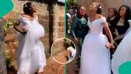Bride pays respect to mother who died two weeks before wedding, bursts into tears