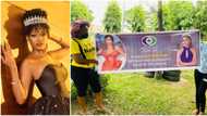 “Na ASUU I blame”: Fans of disqualified BBNaija star Beauty take to the streets with posters to beg Biggie