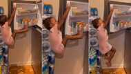 "Stealing snacks gone wrong": Little girl gets stuck on fridge after climbing the door, video trends