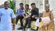 Kanayo O Kanayo proudly shows off kids, 3 boys look like triplets, only girl in the family stuns in photos