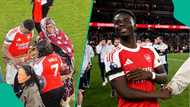 Bukayo Saka’s grandmother from Nigeria spotted at Arsenal's final EPL home game vs Burnley