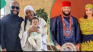 Yul Edochie and Judy Austin take their second child for baptism, netizens criticize actress’ appearance