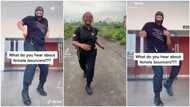 "Them too dey do oversabi": Female bouncer kits up, dances in video, many people react