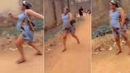 "There's something in her legs": Pregnant Nigerian woman tries to run as her friend dares her in video
