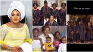 "Your son stand gidigba": Mercy Aigbe's senior wife Funsho Adeoti & children stun many with 12 years challenge