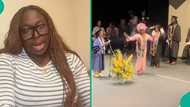 Lady schooling overseas trends online after rocking Yoruba outfit to her school's graduation