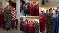 Oyinbo men wear isiagu during traditional wedding, dance to Igbo song, video stuns Nigerians