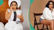 "See beauty": Moyo Lawal turns heads with dazzling yellow corset dress, shows curves, fans hail her