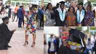 Female graduate in tears as boyfriend proposes to her at graduation ceremony in front of her family members
