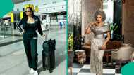 May Edochie jets out to Doha presidential style, posts sultry photos, many react: "I pity ur ex sha"