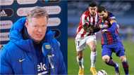 Frustrated Barcelona coach Ronald Koeman reacts to Messi’s red card as Athletic Bilbao win Spanish Super Cup