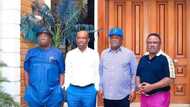 PDP crisis: Photos of Buhari's trusted allies with Ikpeazu, Wike in "strange" meeting surface