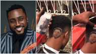 BBNaija: Creative barber carves out General Pere's face on customer's head in minutes, video goes viral online