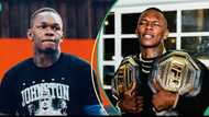 Israel Adesanya in Lagos: Video shows moment fans gathered sportsman to beg for money