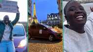 "I have entered France": Lady driving car from London to Lagos ferries across the English Channel