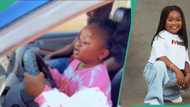 “Comot for road”: Small-sized actress Ebube Obi drives car for the 1st time, screams in excitement