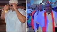 "APC come and carry your sub:" Reactions as Pretty Mike storms party with men and woman dressed as clerics