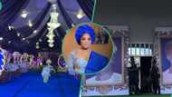 Bobrisky shows off huge hall, lavish decorations and details for late dad's burial party: "E choke"