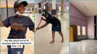 "I am doing it for free": Nigerian lady begins visiting 10 different churches to clean auditorium