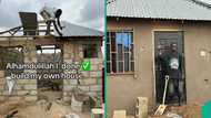 Nigerian boy builds small house from scratch, celebrates as photos of building go viral