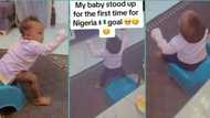 "AFCON 2023": Baby stands for the first time after Nigeria scored a goal against South Africa