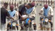 “He was touched”: Nigerian man stops bikeman on the street, gives him 5 litres of fuel