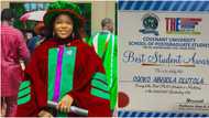 Stunning Nigerian lady bags PhD at age 27, emerges best student, many celebrate her as she shares cute photo