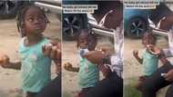 "She is well trained": Little Nigerian girl knocks grown-up man who tried to give her cash, video impresses many