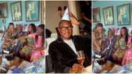 “Family raised in love”: Femi Otedola’s children cut his 61st birthday cake with his 91-year-old mum