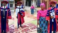 "He just bagged a PhD": Proud mother lays her expensive wrappers on the floor, asks son to walk like a king