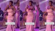 "Her dad caught her": Curvy lady in fitted bridal gown whines and dances at wedding, video captures hearts