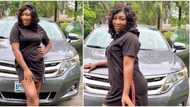 E choke: Actress Stephanie Ekwu shares photos of her brand new ride, colleagues celebrate with her