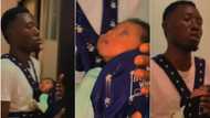 "Eye still dey shine like torch": Babysitting father laments as baby refuses to sleep at night, video goes viral