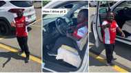 "I want to be your baby": Ladies salivate as small-sized man skillfully drives expensive jeep in cute video