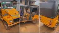 "No be G-Wagon be this?" Talented Nigerian man builds car that looks like keke & mini bus