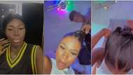"The way I shouted": Nigerian lady cries out after allowing brother undo her hair, shares video
