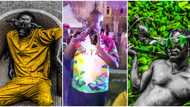 Talented Nigerian man set to sell his artwork to Odogwu bitters owned by Obi Cubana, people congratulate him
