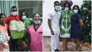 Actress Funke Akindele-Bello visits the first baby of the year