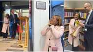 My name is on a building: Lady cries as she visits her old school to find a plaque with her name on its wall