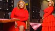 Yoruba actress Tayo Odueke dazzles in pretty red dress as she celebrates birthday (photos)