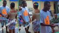 "This marriage will last forever": Man and his wife wear slippers and shirts during their wedding