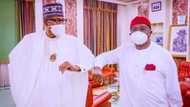 Another governor set to defect to APC? PDP reacts after Buhari's visit