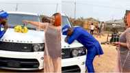 Fans react as Omoborty 'surprises' actor Ijebu with brand new Range Rover car in cute video